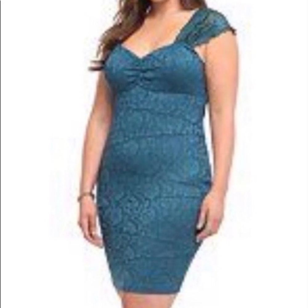 Torrid Blue Lace Bodycon Dre…